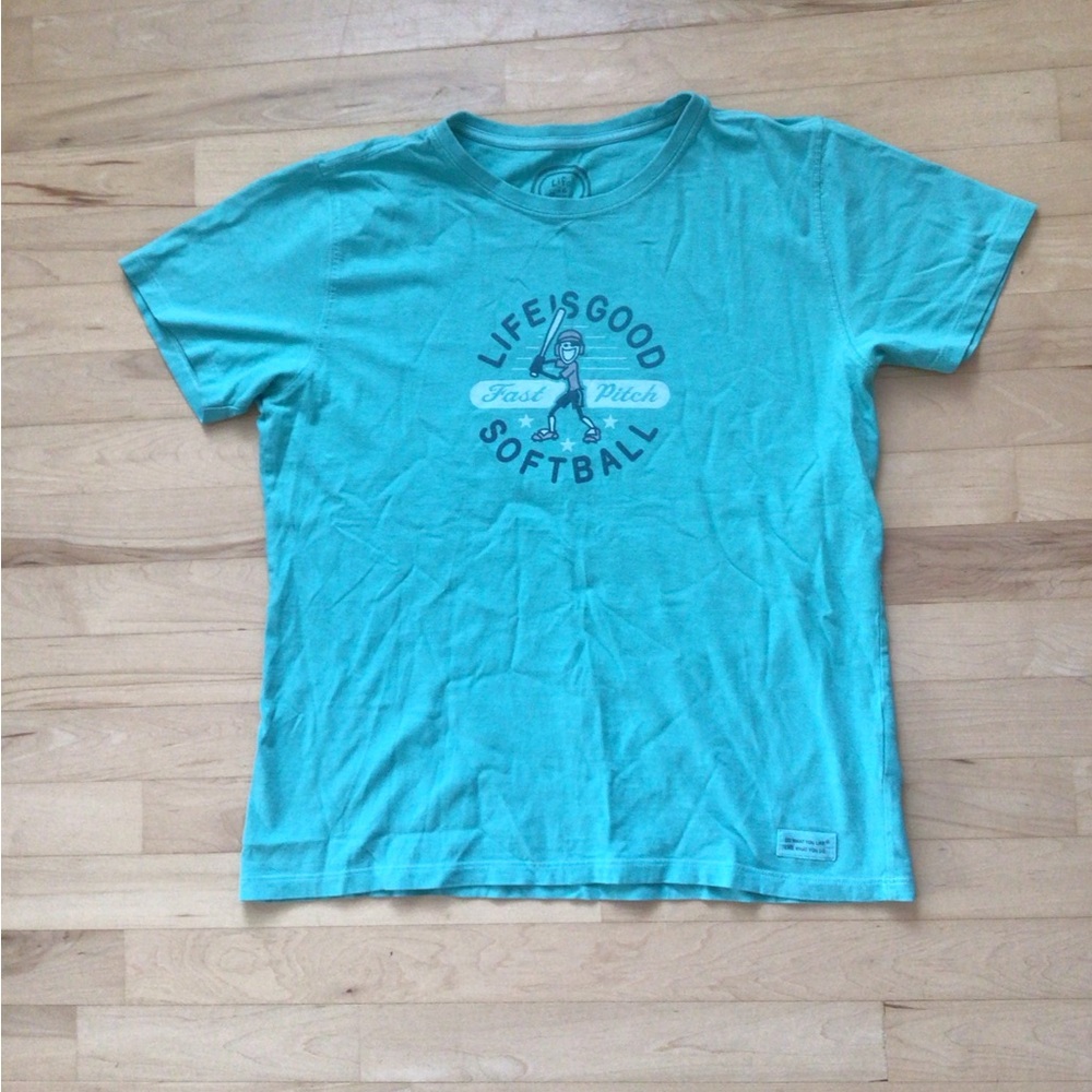 2/$10 Life Is Good Turquoise Tee